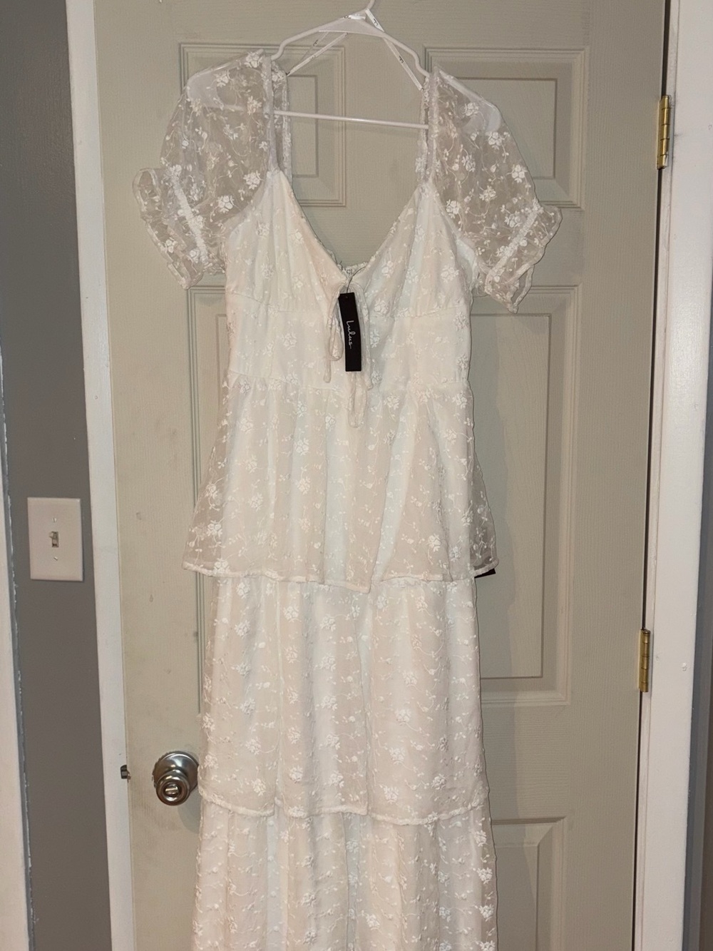 Brand new w/tags Lulu's Precious Sweetie White Embroidered Midi Dress